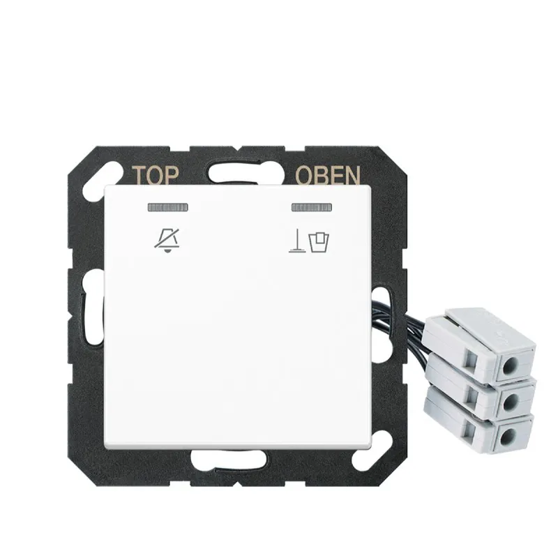 Jung Hotelabdeckung mit LED-Einheit 24 V, Außenstelle, Serie A, alpinweiß ACUKO5M24WW
