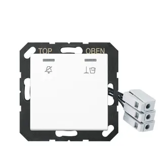 Jung Hotelabdeckung mit LED-Einheit 230 V, Außenstelle, Serie A, alpinweiß ACUKO5M230WW