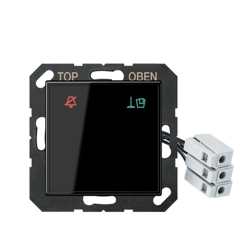 Jung Hotelabdeckung Glas mit LED-Einheit 24 V, Außenstelle, Serie A, schwarz ACUKO6M24SW