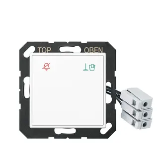 Jung Hotelabdeckung Glas mit LED-Einheit 24 V, Außenstelle, Serie A, alpinweiß ACUKO6M24WW