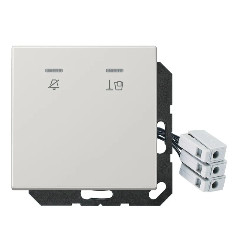 Jung Hotelabdeckung mit LED-Einheit 24 V, Außenstelle, Serie LS, lichtgrau LSCUKO5M24LG