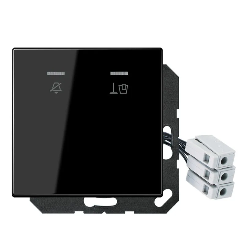 Jung Hotelabdeckung mit LED-Einheit 230 V, Außenstelle, Serie LS, schwarz LSCUKO5M230SW