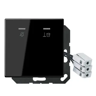 Jung Hotelabdeckung mit LED-Einheit 230 V, Außenstelle, Serie LS, schwarz LSCUKO5M230SW