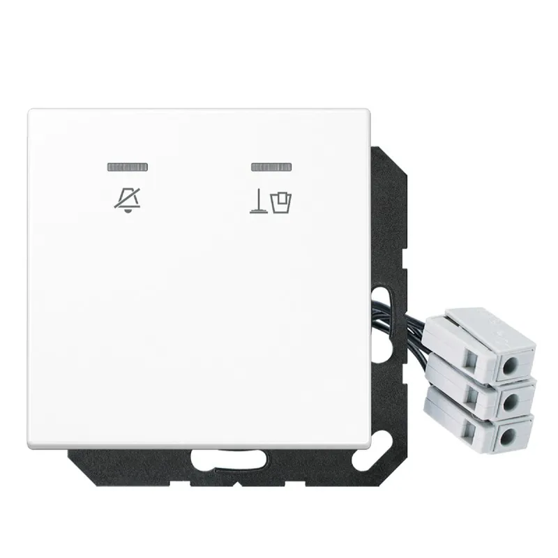 Jung Hotelabdeckung mit LED-Einheit 24 V, Außenstelle, Serie LS, alpinweiß LSCUKO5M24WW
