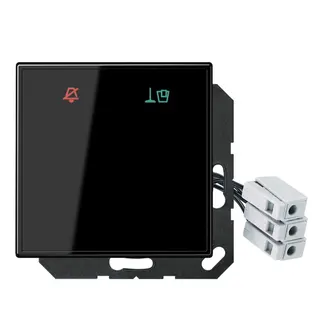 Jung Hotelabdeckung Glas mit LED-Einheit 24 V, Außenstelle, Serie LS, schwarz LSCUKO6M24SW