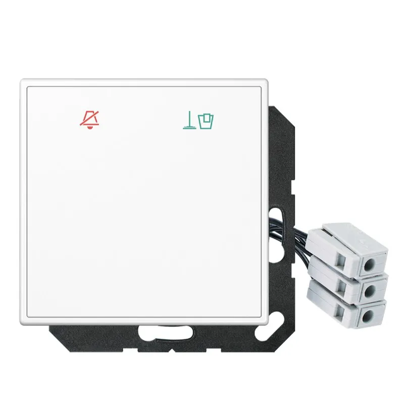 Jung Hotelabdeckung Glas mit LED-Einheit 24 V, Außenstelle, Serie LS, alpinweiß LSCUKO6M24WW