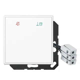Jung Hotelabdeckung Glas mit LED-Einheit 24 V, Außenstelle, Serie LS, alpinweiß LSCUKO6M24WW