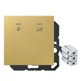 Jung Hotelabdeckung mit LED-Einheit 230 V, Außenstelle, Serie LS, Messing classic MECUKO5M230C