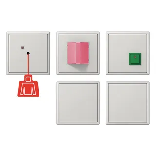 Jung Notrufset mit USV, Serie LS, lichtgrau NRSLS0834-2LG
