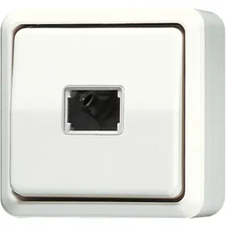Jung Taster, 1-pol. Schließer mit separaten Meldekontakten, 10 A 250 V ~, AP 600, weiß 634A