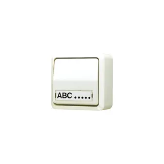 Jung Wippschalter, Universal Aus-Wechsel, 10 AX 250 V ~, mit Schriftfeld, AP 600, weiß 606ANA