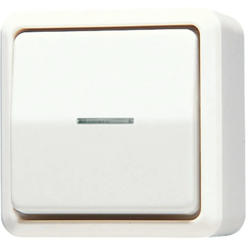 Jung Wipp-Kontrollschalter, Universal Aus-Wechsel, 10 AX 250 V ~, AP 600, weiß 606KO5A