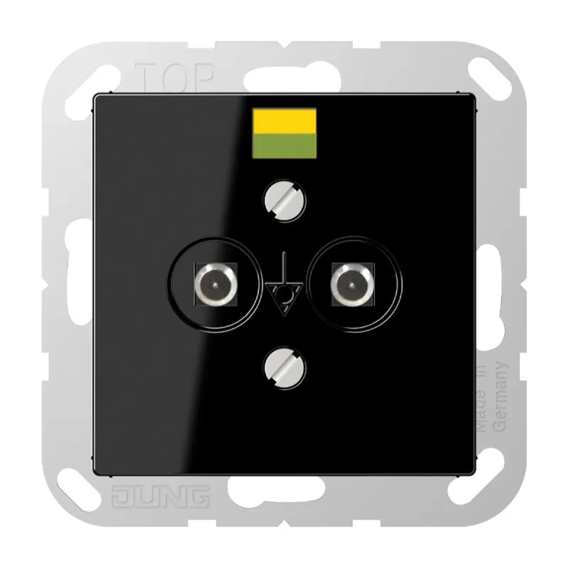 Jung Potentialausgleich-Steckdose, Duroplast, Serie A, schwarz A565-2SW