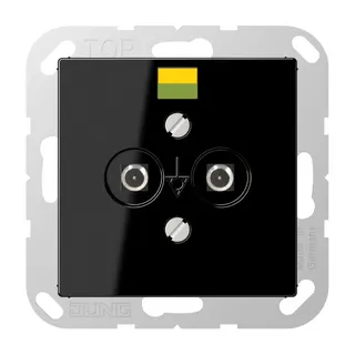 Jung Potentialausgleich-Steckdose, Duroplast, Serie A, schwarz A565-2SW