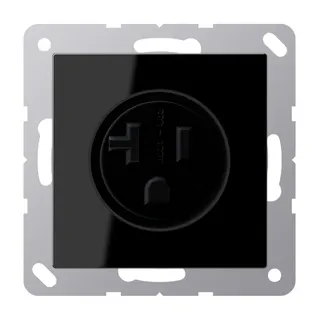 Jung Steckdose, US-Norm NEMA, 20 A 125 V ~, Schraubklemmen, ohne Krallen, Thermoplast, Serie A, schwarz A521-20SW
