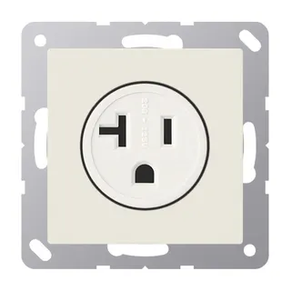 Jung Steckdose, US-Norm NEMA, 20 A 125 V ~, Schraubklemmen, ohne Krallen, Thermoplast, Serie AS, weiß A521-20