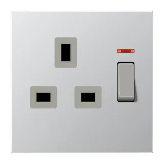 Jung Abschaltbare Steckdose mit Kontrollschalter, British Standard, 13 A 250 V ~, Schraubklemmen BS 1363-1, 4 mm2, AL3171KO