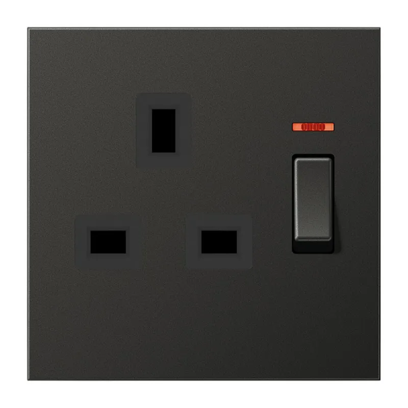 Jung Abschaltbare Steckdose mit Kontrollschalter, British Standard, 13 A 250 V ~, Schraubklemmen BS 1363-1, 4 mm2, AL3171KOAN