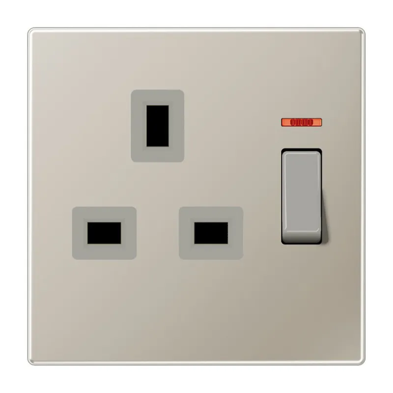 Jung Abschaltbare Steckdose mit Kontrollschalter, British Standard, 13 A 250 V ~, Schraubklemmen BS 1363-1, 4 mm2, ES3171KO