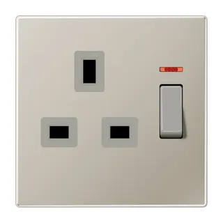 Jung Abschaltbare Steckdose mit Kontrollschalter, British Standard, 13 A 250 V ~, Schraubklemmen BS 1363-1, 4 mm2, ES3171KO