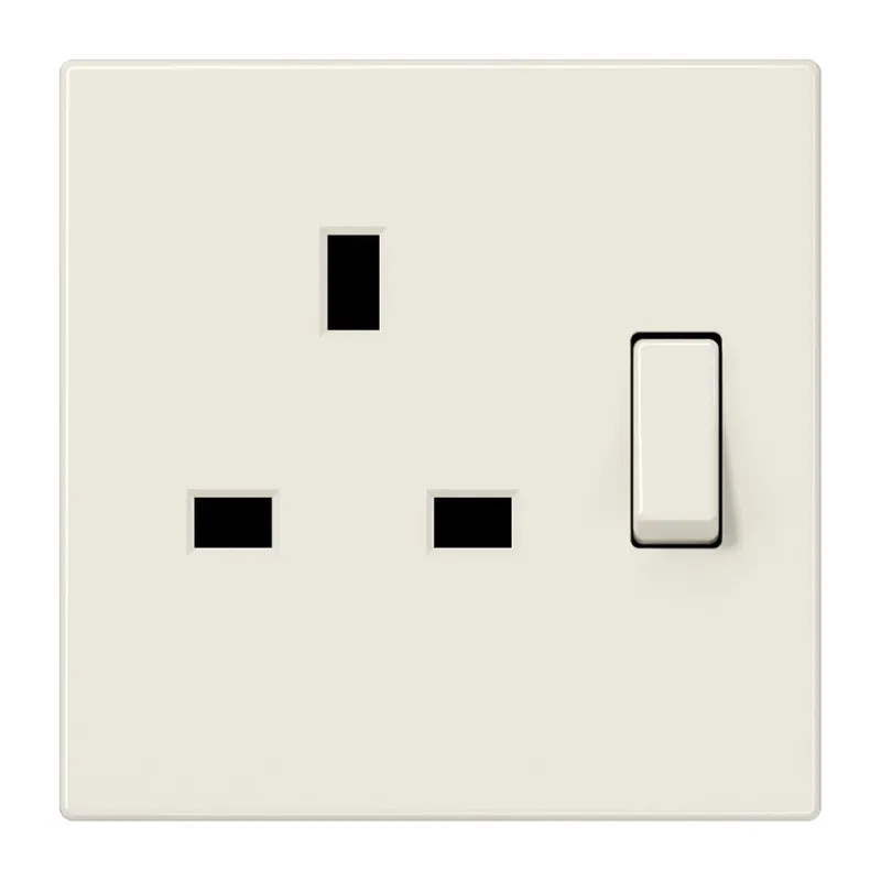 Jung Abschaltbare Steckdose, British Standard, 13 A 250 V ~, Schraubklemmen BS 1363-1, 4 mm2, ohne Krallen, SAFETY+ LS3171
