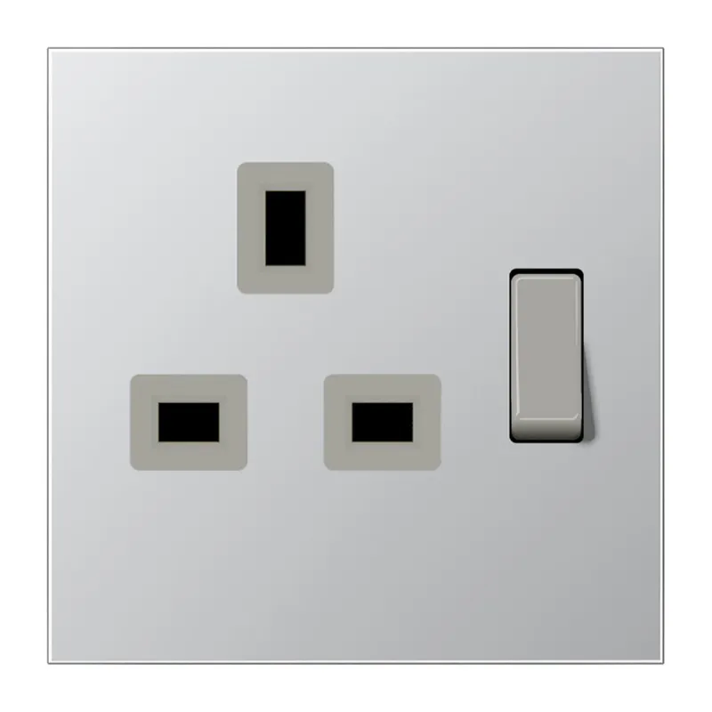 Jung Abschaltbare Steckdose, British Standard, 13 A 250 V ~, Schraubklemmen BS 1363-1, 4 mm2, ohne Krallen, SAFETY+ AL3171