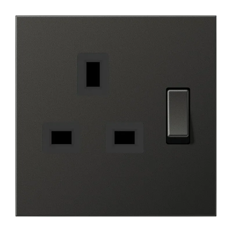 Jung Abschaltbare Steckdose, British Standard, 13 A 250 V ~, Schraubklemmen BS 1363-1, 4 mm2, ohne Krallen, SAFETY+ AL3171AN