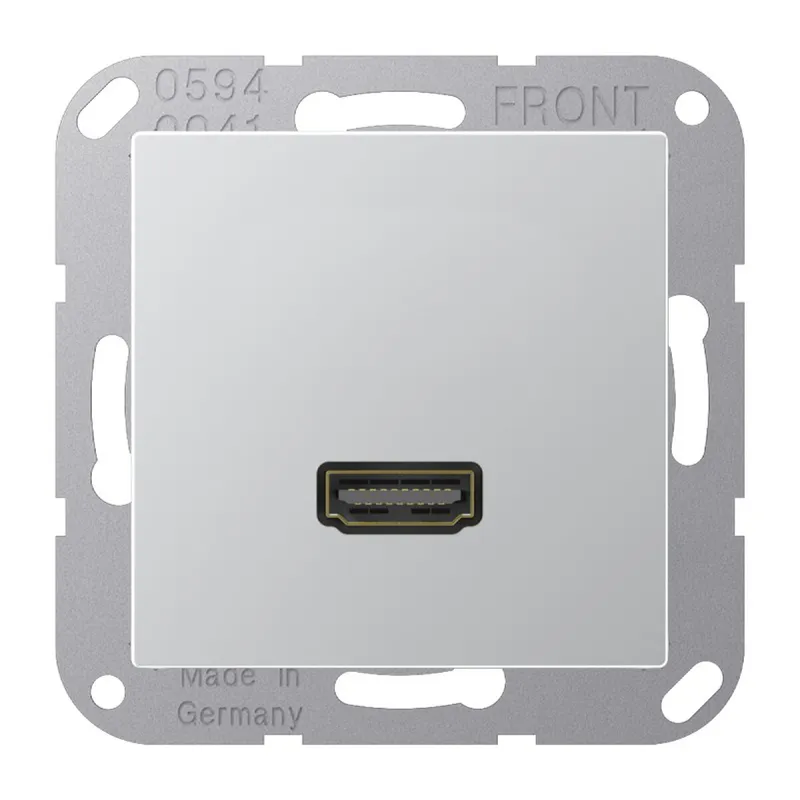 Jung Multimedia-Anschlusssystem HDMI, Serie A, aluminium MAA1112AL