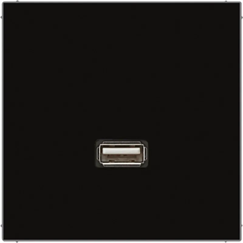 Jung Multimedia-Anschlusssystem USB 2.0, Serie LS, schwarz MALS1122SW