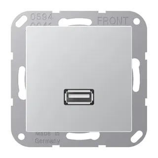 Jung Multimedia-Anschlusssystem USB 2.0, Serie A, aluminium MAA1122AL