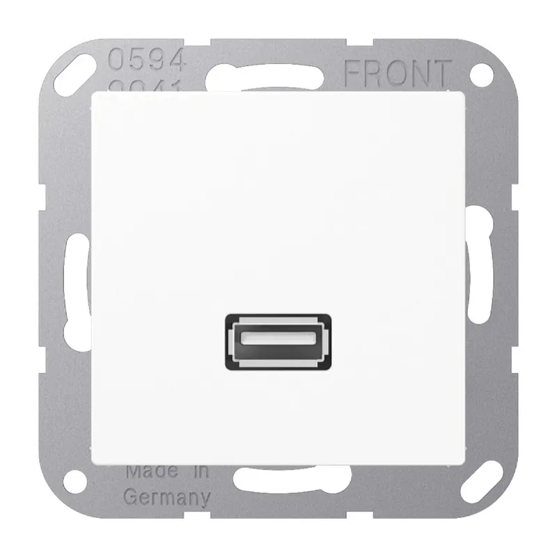 Jung Multimedia-Anschlusssystem USB 2.0, Serie AS/A, alpinweiß MAA1122WW