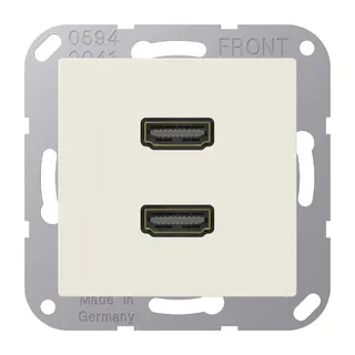 Jung Multimedia-Anschlusssystem 2 x HDMI, Serie AS, weiß MAA1133