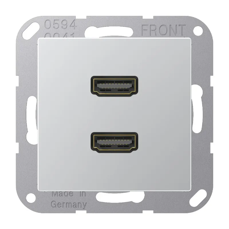 Jung Multimedia-Anschlusssystem 2 x HDMI, Serie A, aluminium MAA1133AL