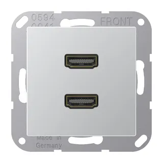 Jung Multimedia-Anschlusssystem 2 x HDMI, Serie A, aluminium MAA1133AL