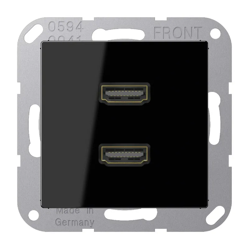 Jung Multimedia-Anschlusssystem 2 x HDMI, Serie A, schwarz MAA1133SW