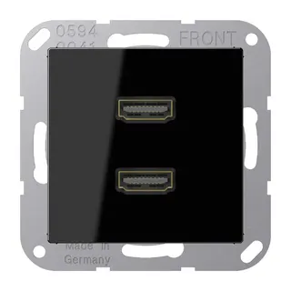 Jung Multimedia-Anschlusssystem 2 x HDMI, Serie A, schwarz MAA1133SW