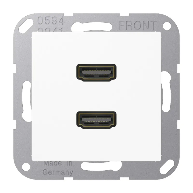Jung Multimedia-Anschlusssystem 2 x HDMI, Serie AS/A, alpinweiß MAA1133WW