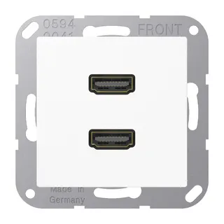 Jung Multimedia-Anschlusssystem 2 x HDMI, Serie AS/A, alpinweiß MAA1133WW