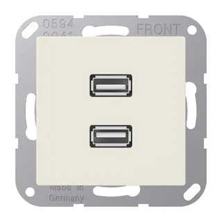 Jung Multimedia-Anschlusssystem 2 x USB 2.0, Serie AS, weiß MAA1153