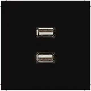 Jung Multimedia-Anschlusssystem 2 x USB 2.0, Serie LS, schwarz MALS1153SW