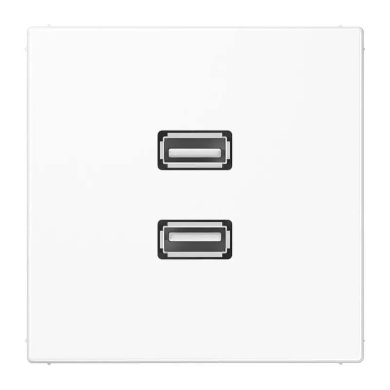 Jung Multimedia-Anschlusssystem 2 x USB 2.0, Serie LS, alpinweiß MALS1153WW