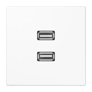 Jung Multimedia-Anschlusssystem 2 x USB 2.0, Serie LS, alpinweiß MALS1153WW