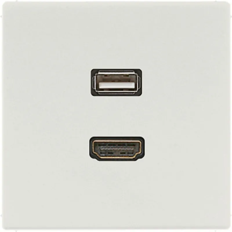 Jung Multimedia-Anschlusssystem HDMI / USB 2.0, Serie LS, lichtgrau MALS1163LG
