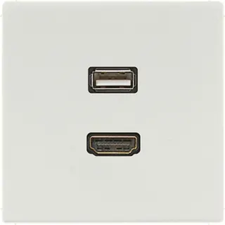 Jung Multimedia-Anschlusssystem HDMI / USB 2.0, Serie LS, lichtgrau MALS1163LG