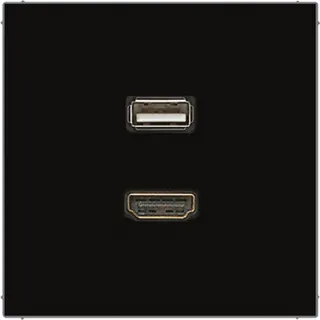 Jung Multimedia-Anschlusssystem HDMI / USB 2.0, Serie LS, schwarz MALS1163SW