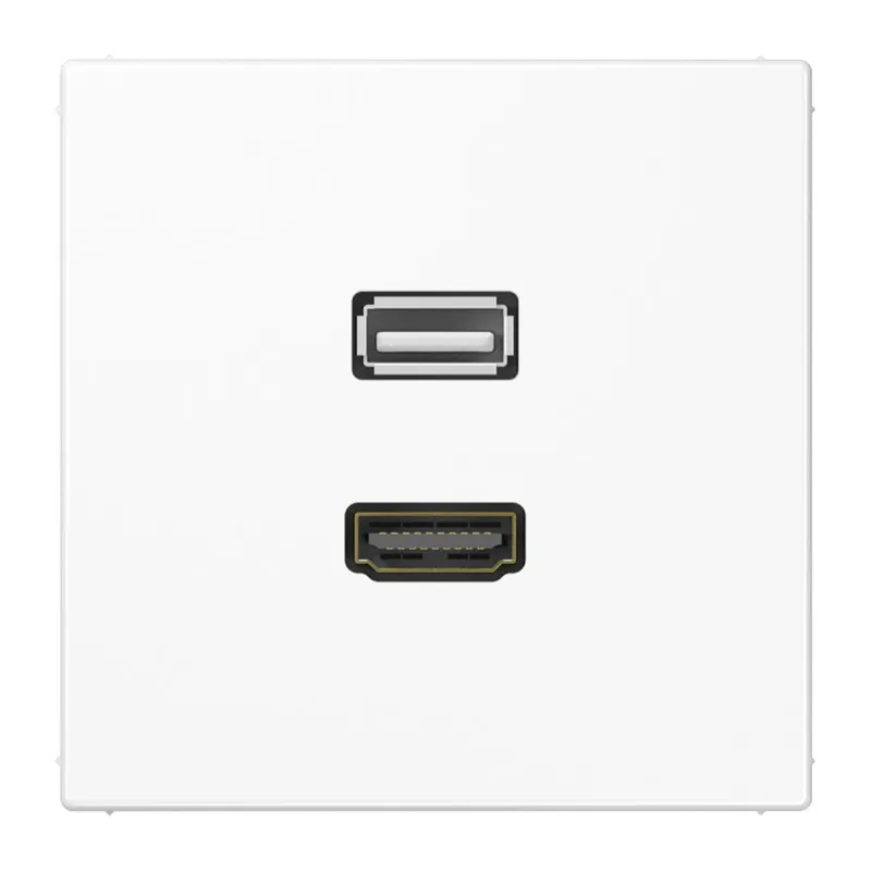 Jung Multimedia-Anschlusssystem HDMI / USB 2.0, Serie LS, alpinweiß MALS1163WW