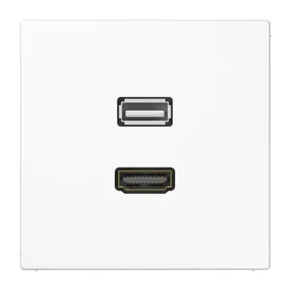 Jung Multimedia-Anschlusssystem HDMI / USB 2.0, Serie LS, alpinweiß MALS1163WW