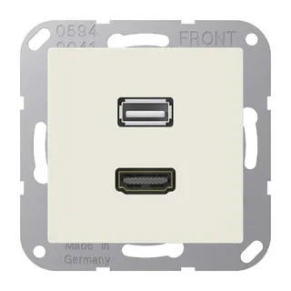 Jung Multimedia-Anschlusssystem HDMI / USB 2.0, Serie AS, weiß MAA1163