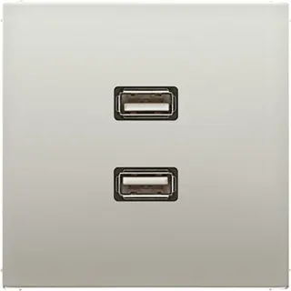 Jung Multimedia-Anschlusssystem 2 x USB 2.0, Serie LS, Edelstahl MAES1153