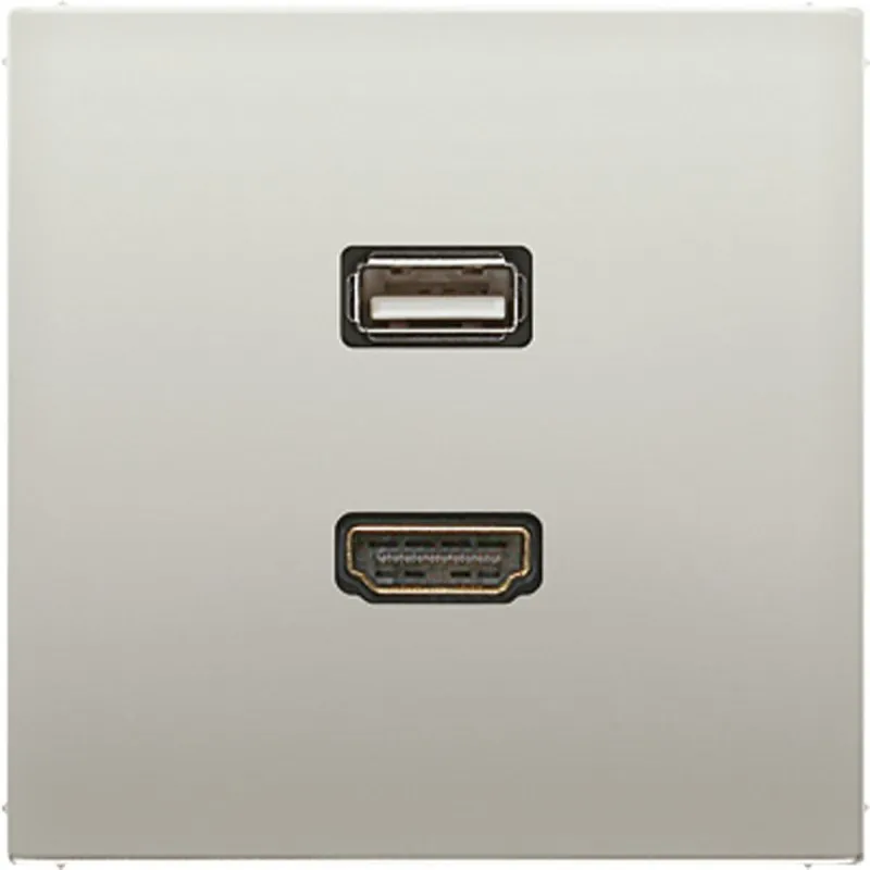 Jung Multimedia-Anschlusssystem HDMI / USB 2.0, Serie LS, Edelstahl MAES1163